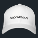 Gorra Bordada Moda Groomsman boda blanco y negro<br><div class="desc">Moda Groomsman boda blanco y negro Básbol bordado disponible en muchos colores y opciones</div>