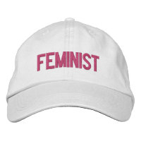 Moderno y blanco rosado feminista bordado