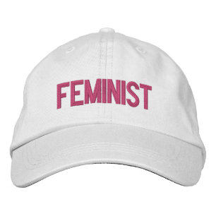 Gorra Bordada Moderno y blanco rosado feminista bordado