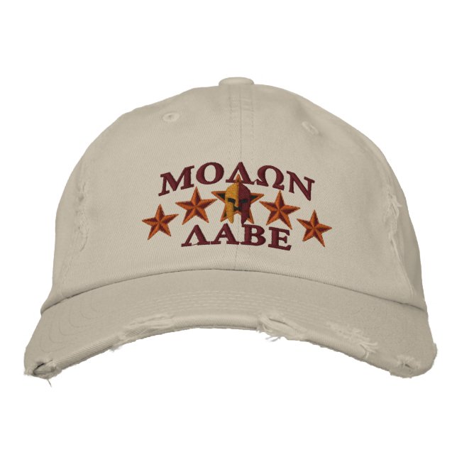 Gorra Bordada Molon Labe Guerrero Espartano Cinco Estrellas (Anverso)