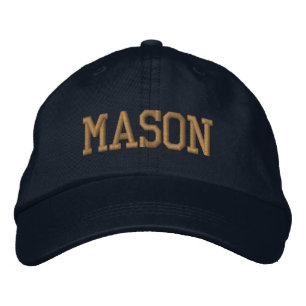 Gorra Bordada Monograma de bloque atlético de oro con nombre per