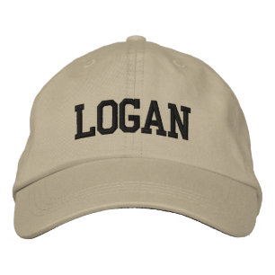 Gorra Bordada Monograma de bloque atlético negro personalizado