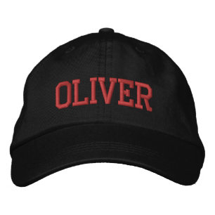 Gorra Bordada Monograma de bloque atlético rojo con nombre perso