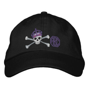 Gorra Bordada Monograma de cráneo de cruz calmo para mantener la