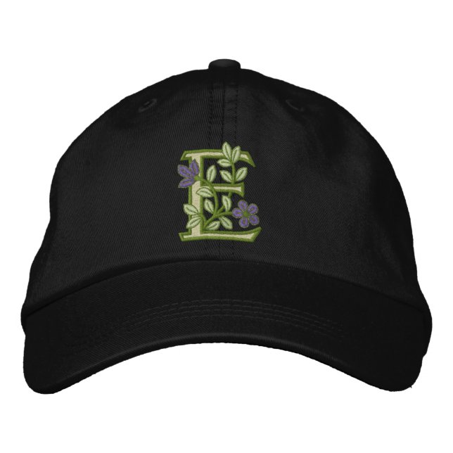 Gorra Bordada Monograma de flor inicial E (Anverso)