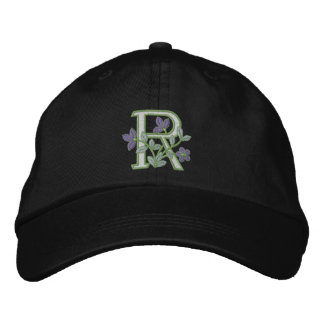 Gorra Bordada Monograma de flor R inicial
