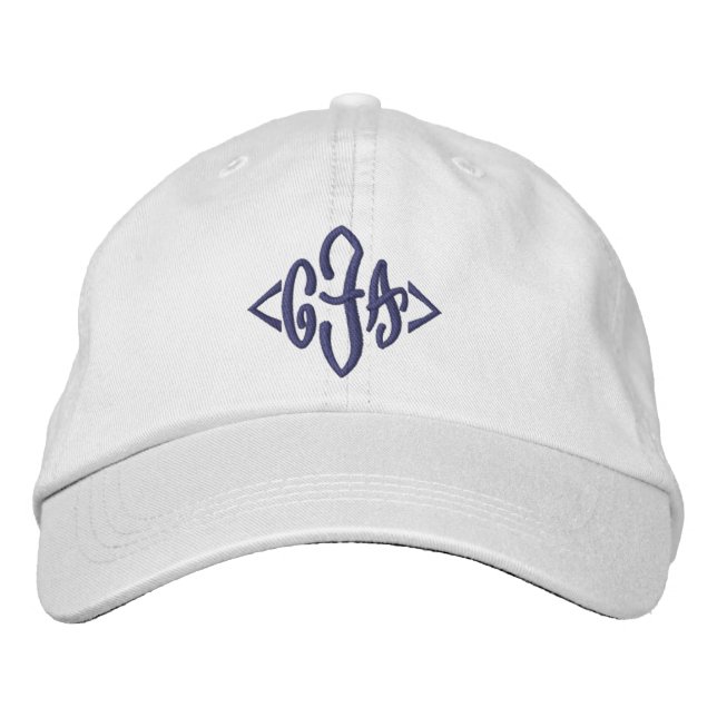 Gorra Bordada Monograma de guión tres monograma inicial (Anverso)