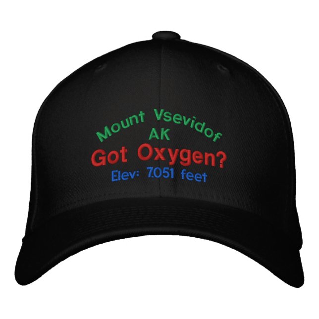 Gorra Bordada Monte Vsevidof Alaska Elevación Cap (Anverso)