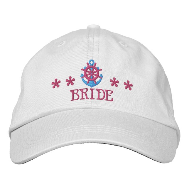 Gorra Bordada Motif del ancla del velero para novias (Anverso)