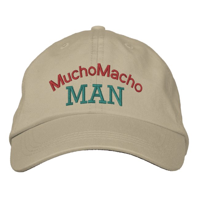 Gorra Bordada Mucho macho hombre por SRF (Anverso)