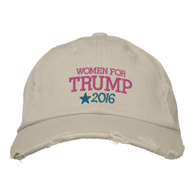 Gorra Bordada Mujeres por Donald Trump - Presidente 2016 (Anverso)