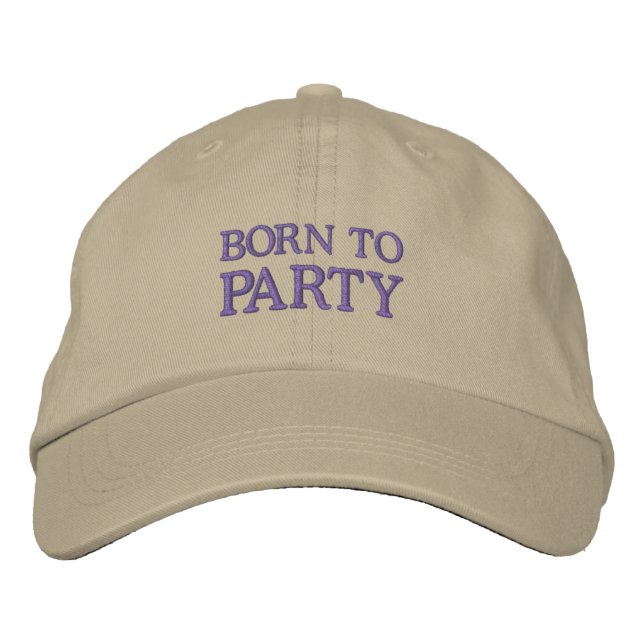 Gorra Bordada NACIDO AL capuchón FIESTA (Anverso)