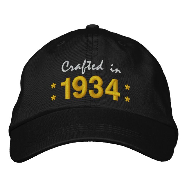Gorra Bordada Nacido en 1934 o en cualquier año 80 cumpleaños V0 (Anverso)