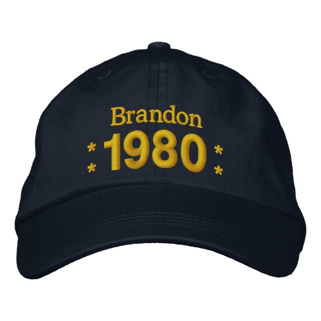 Gorra Bordada Nacido en 1980 o cualquier año 35 cumpleaños W01F  (Anverso)
