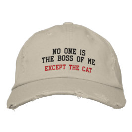 Gorra Bordada Nadie Es El Jefe De Mí, Excepto El Gato