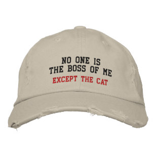 Gorra Bordada Nadie Es El Jefe De Mí, Excepto El Gato