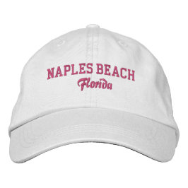 Gorra Bordada Nápoles Beach Florida Sombrero de Béisbol Embrogad