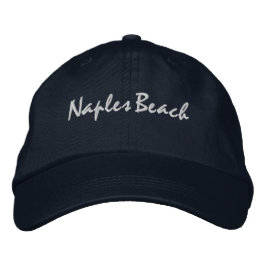 Gorra Bordada Nápoles Beach Florida Sombrero de Béisbol Embrogad