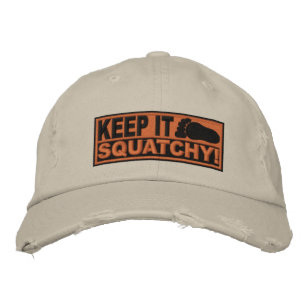 Gorra Bordada Naranja *BORRADO* ¡Manténgalo Squatchado! - Bobo