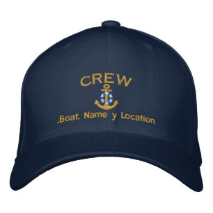 Gorra Bordada Nautical Crew Your Bot Name Your Name