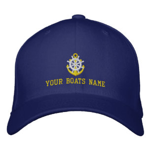 Gorra Bordada Navegación de encargo del nombre del barco