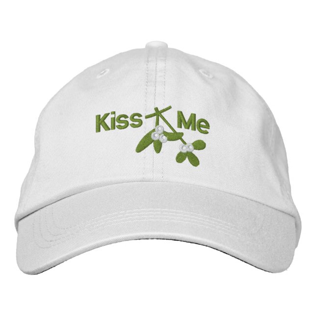 Gorra Bordada Navidades Mistletoe me besa (Anverso)