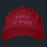 Gorra Bordada Navidades retro rosado rojo moro brillante Moda Pe<br><div class="desc">Celebra la temporada navideña con estilo con esta moda y la fiesta "Merry & Bright" gorra de béisbol bordada. Con un texto de inspiración retro y una vibrante paleta rosa y roja, este moderno accesorio para Navidades es perfecto para añadir un toque divertido y nostálgico a sus trajes de vacaciones....</div>