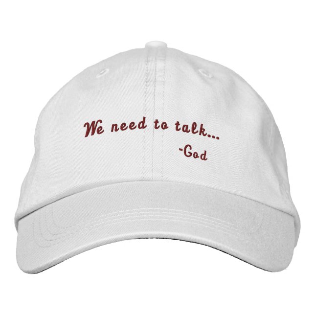 Gorra Bordada Necesitamos hablar con Dios (Anverso)