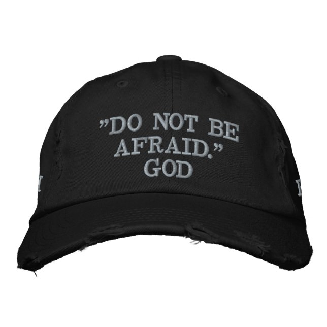 Gorra Bordada NO TENGAN MIEDO A DIOS Cita inspiradora. (Anverso)