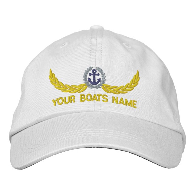 Gorra Bordada Nombramiento de yates náuticos (Anverso)