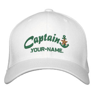 Gorra Bordada Nombre de ancla de estrella de capitán personaliza