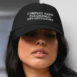 Gorra Bordada Nombre de la Compañía Investigadora Paranormal Per<br><div class="desc">Agregue el nombre de su empresa a este gorra de investigación paranormal personalizado. Simplemente edite el área de texto en la sección de personalización con el nombre de su empresa para crear su propio gorra de empresa de investigadores paranormales. Este gorra totalmente personalizable es una excelente manera de promocionar y...</div>