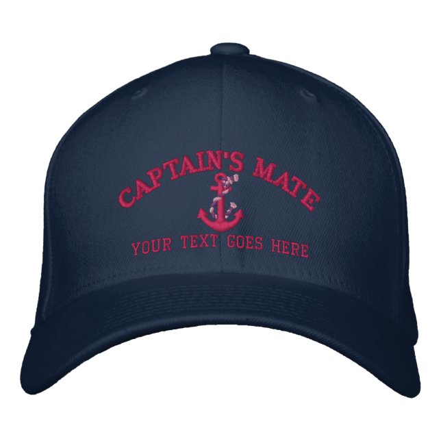 Gorra Bordada Nombre de Mate Boat Anchor Your de capitán (Anverso)