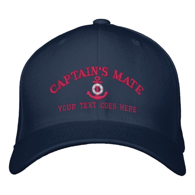 Gorra Bordada Nombre de Mate Boat Name Your de capitán (Anverso)