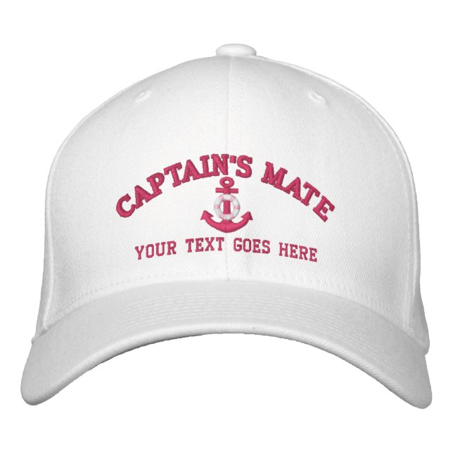 Gorra Bordada Nombre de Mate Boat Name Your de capitán (Anverso)