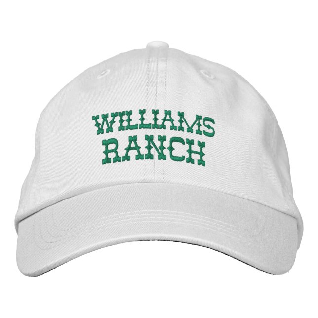 Gorra Bordada Nombre de rancho personalizado (Anverso)