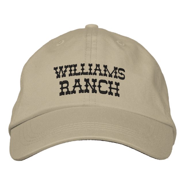 Gorra Bordada Nombre de rancho personalizado (Anverso)