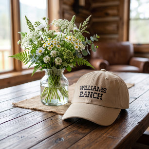Gorra Bordada Nombre de rancho personalizado