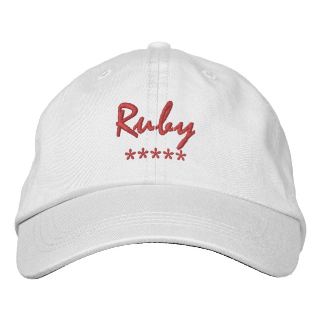 Gorra Bordada Nombre de Ruby (Anverso)