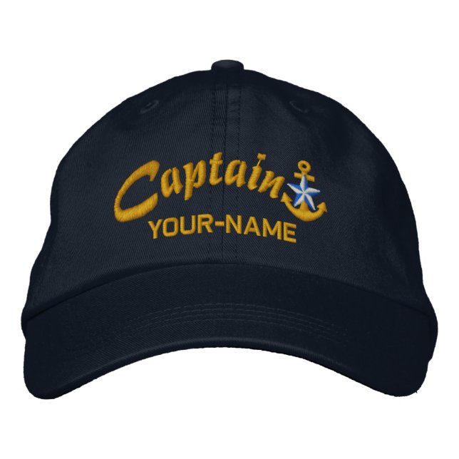 Gorra Bordada Nombre del ancla estrella del capitán Golden perso (Anverso)