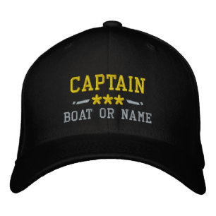 Gorra Bordada Nombre del barco Capitán Estrellas Náuticas Plat