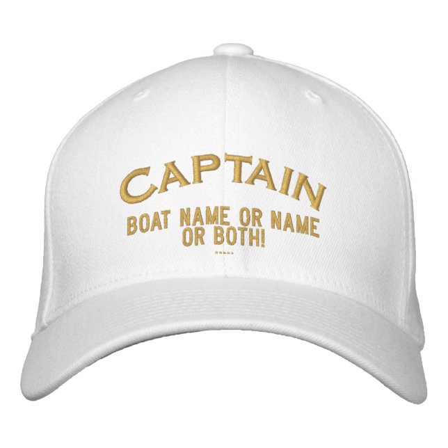 Gorra Bordada ¡Nombre o ambos de capitán Your Boat Name Your! (Anverso)