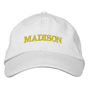 Gorra Bordada Nombre personalizado moderno texto amarillo dorado