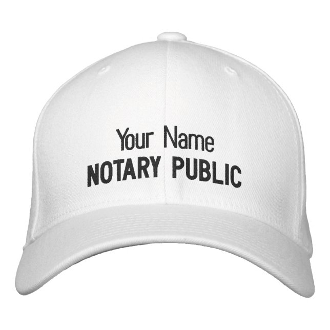 Gorra Bordada Notario Nombre Personalizado Público (Anverso)