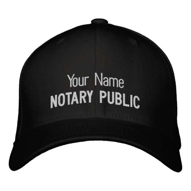 Gorra Bordada Notario Nombre Personalizado Público (Anverso)