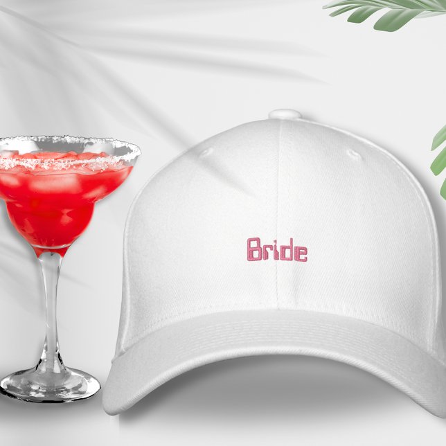 Gorra Bordada Novia Bachelorette Luna de miel retro rosa trendy (Bride Bachelorette Hen Party Cap Hat embroider classic modern barbiecore pink retro honeymoon gift)