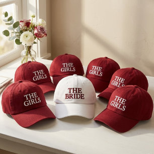 Gorra Bordada Novia Moderna y Damas de Honor Script de Boda Pers