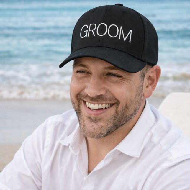 Gorra Bordada Novio Simple Moderno (Honeymoon hat for Groom)