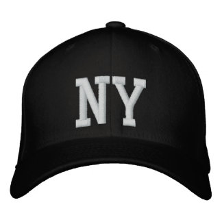 Gorra Bordada NY Personalizado Cap - Blanco y negro