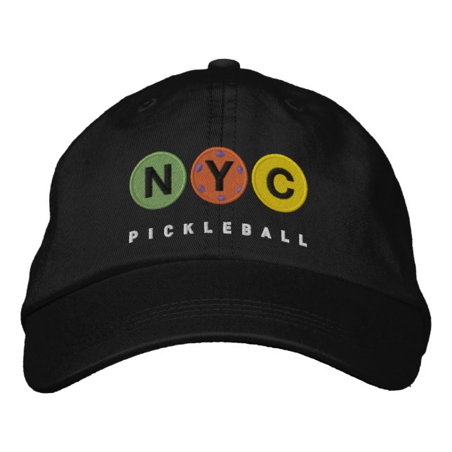 Gorra Bordada NYC Pickleball EMBROIDEED tapa oscura v2 (Anverso)